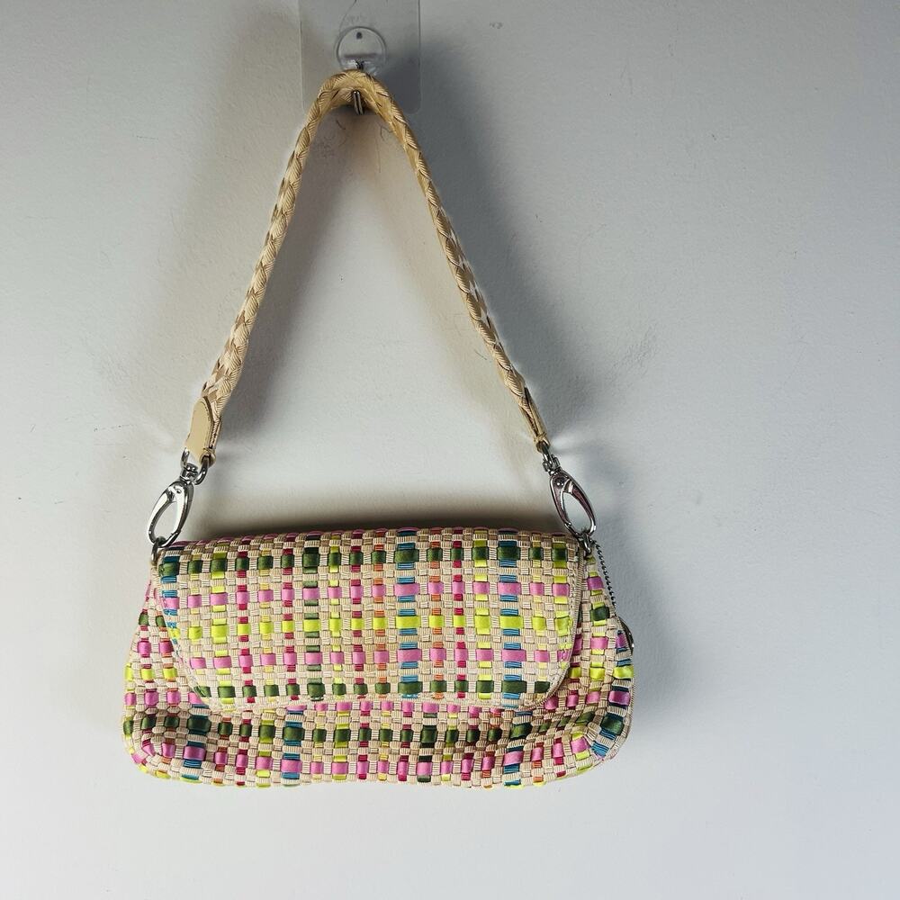 The Sak Woven Shoulder Boho Festival Bag Colorful Ribbon Y2K